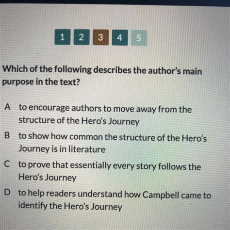 These tests reveal the hero&x27;s strengths and weaknesses. . The heros journey commonlit answers